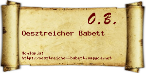 Oesztreicher Babett névjegykártya